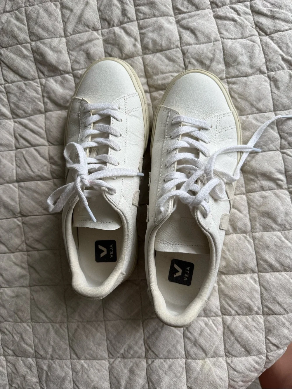 Veja White Leather Low-Top Sneakers